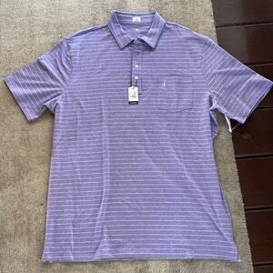 Men’s Short Sleeve Periwinkle XXL Golf Shirt. NWT. 95% Cotton 5% Spandex